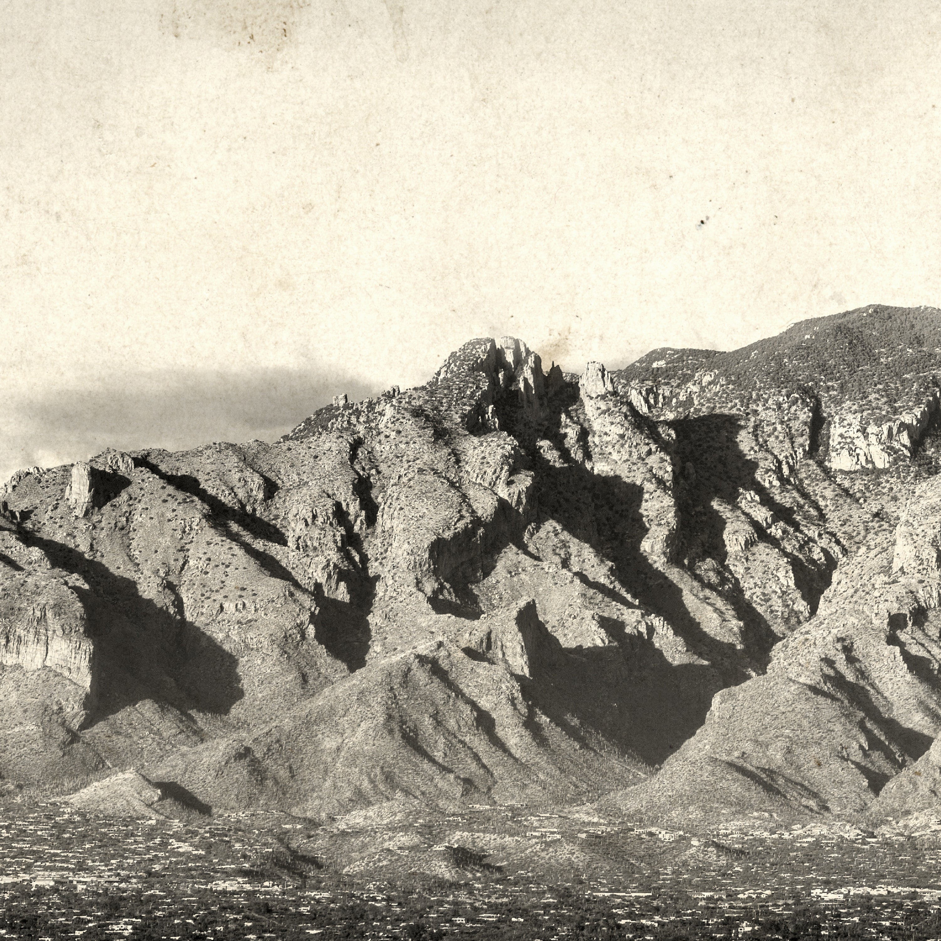 Sepia image of the mountains