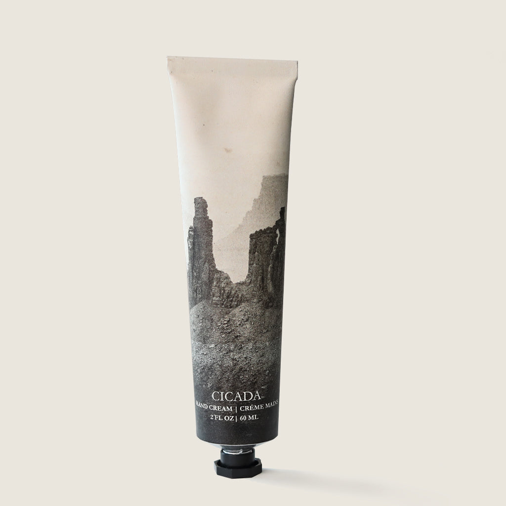 No 04 Hand Cream tube featuring image of canyons on the tube.