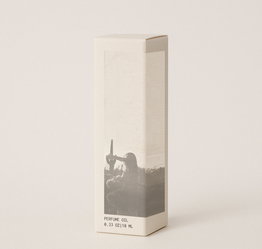 Product image of box that perfume oil comes in. Box measures 1